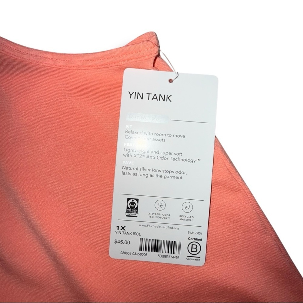 NWT ATHLETA Yin Tank - Island Coral Plus 1X - Picture 6 of 10